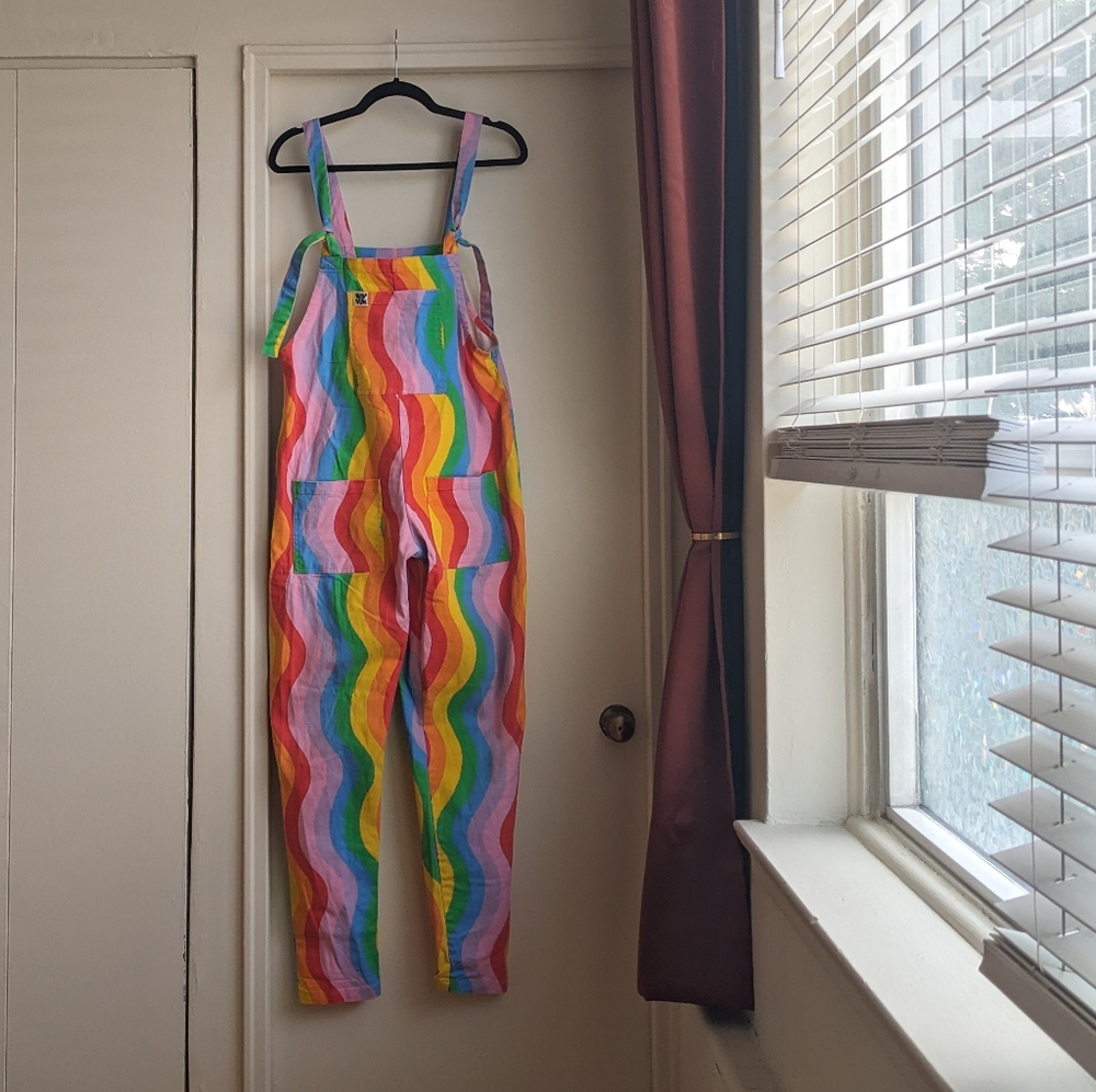 Lucy & Yak Rainbow Squiggle Overalls (US 6L)